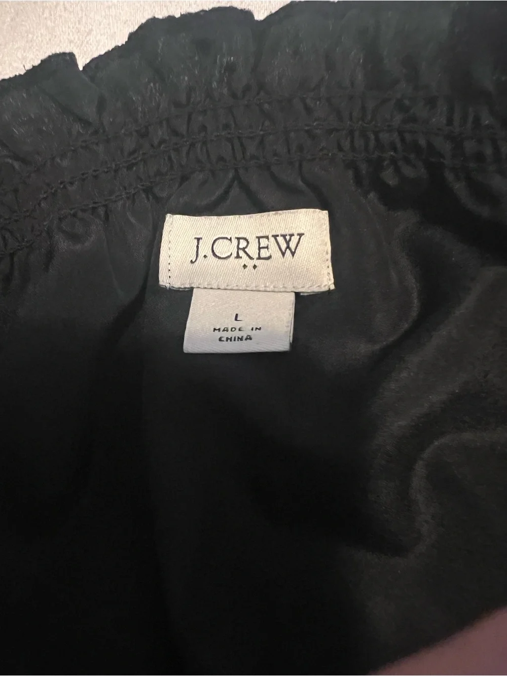 J. Crew Black Short Sleeve Blouse with Metallic Dot Detail